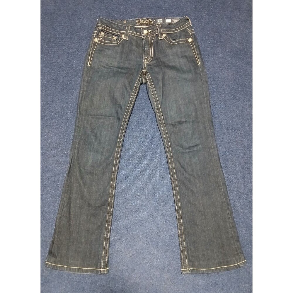 Miss Me Jeans Western Cowgirl Dark Boot Cut Rhinestones on Back Pockets 30